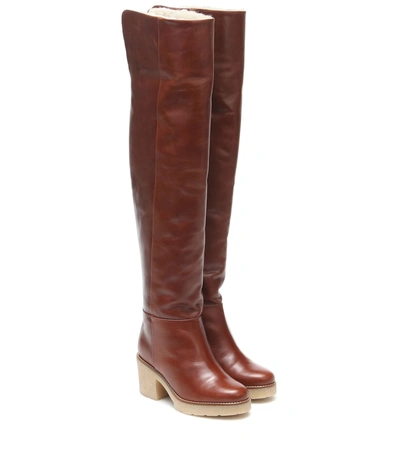Dorothee Schumacher Sporty Elegance Over-the-knee Leather Boots In Brown