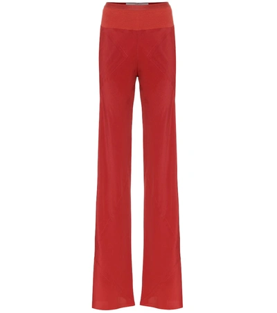 Rick Owens Forever Bias Elongated Pants In Red