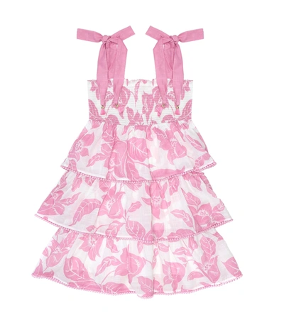 Zimmermann Kids' Bells Floral Cotton Dress In Pink