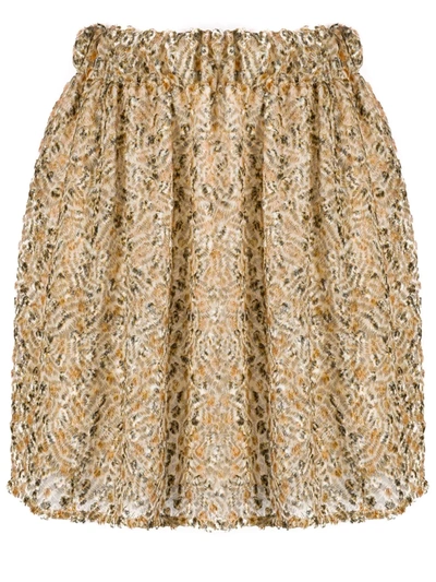 Forte Forte Embroidered Silk Mini Skirt In Gold