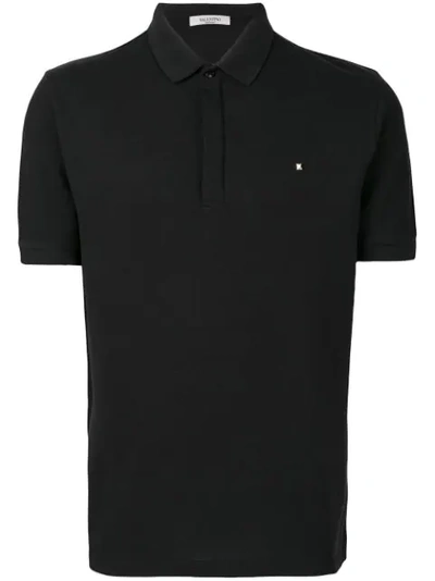 Valentino Short-sleeved Polo Shirt In Black