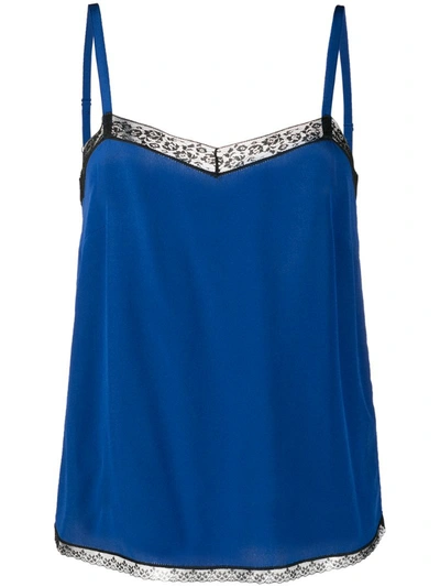 Zadig & Voltaire Camel Lace Trim Camisole In Blue