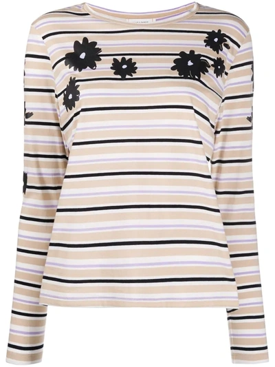 Chinti & Parker Long-sleeved Striped T-shirt In Neutrals