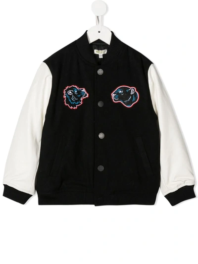 Kenzo Kids' Black Applique Bomber Jacket