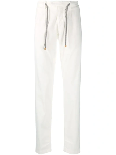 Eleventy Drawstring Straight-leg Trousers In White