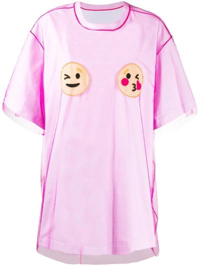 Viktor & Rolf Wink 'n' Kiss Tulle Layered T-shirt In Pink