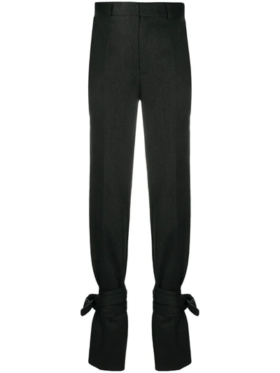 Attico High-waisted Tied Trousers In Grey