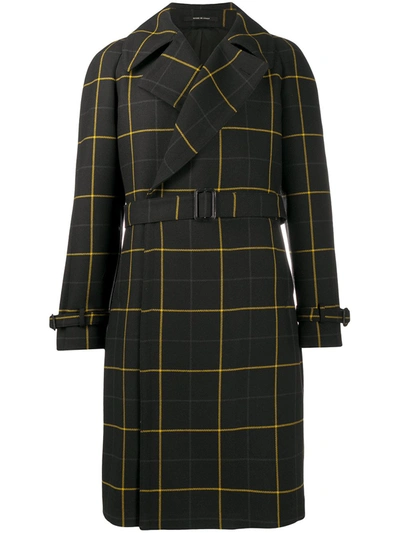 Tagliatore Baldwin Checked Belted Coat In Black