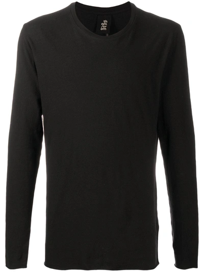 Thom Krom Exposed-seam Long-sleeved T-shirt In Black