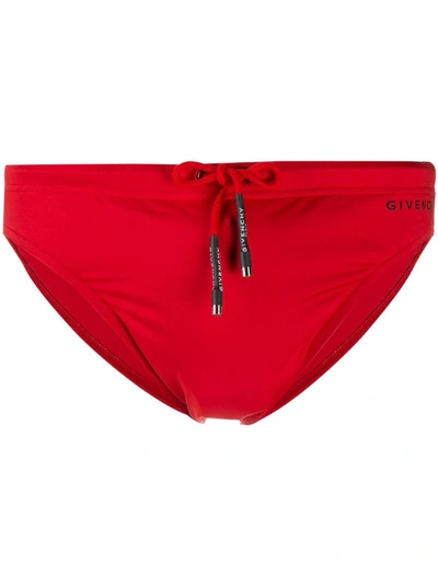Givenchy Logo-print Swimming Trunks In Red