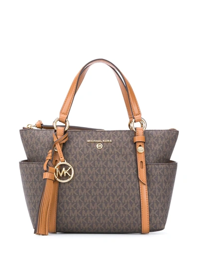 Michael Michael Kors Nomad Small Logo Tote Bag In Brown