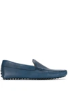 Tod's Leather Loafers In Bright Blue