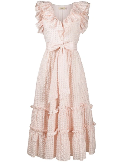 Temperley London Embroidered Ruffled Dress In Pink