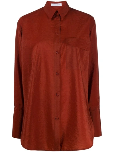 Christian Wijnants Long Sleeve Button-up Shirt In Red
