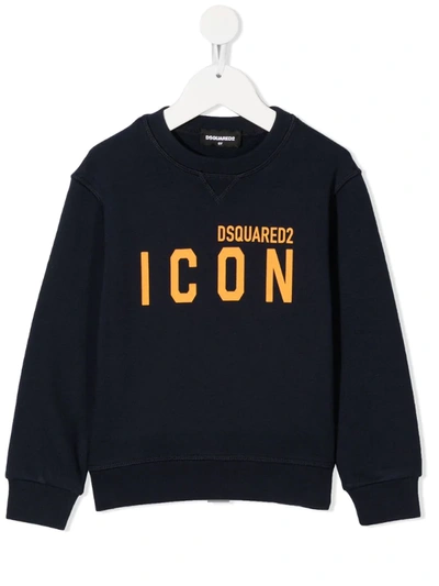 Dsquared2 Kids' Icon Logo Sweatshirt In Blue