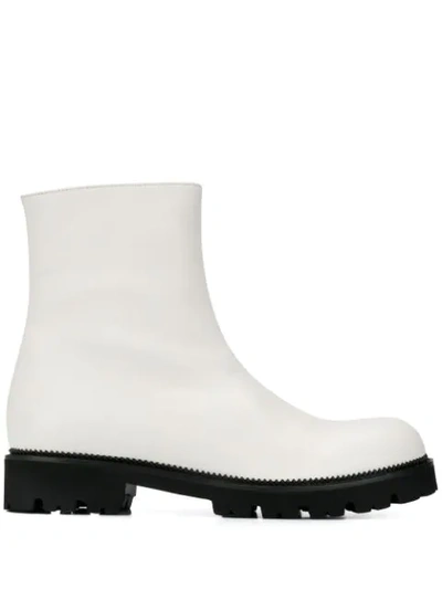 Société Anonyme Tred-sole Ankle Boots In White