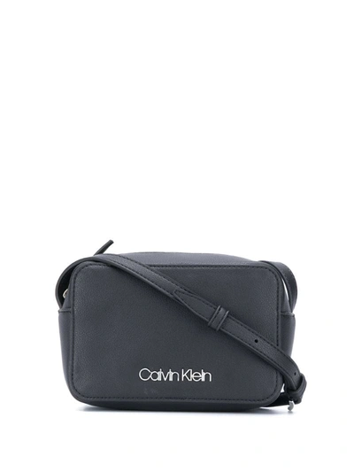 Calvin Klein Hayden Saffiano Leather Crossbody Bag In Blk Gold