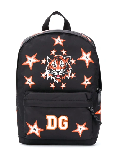 Dolce & Gabbana Kids' Tiger-print Backpack In Black