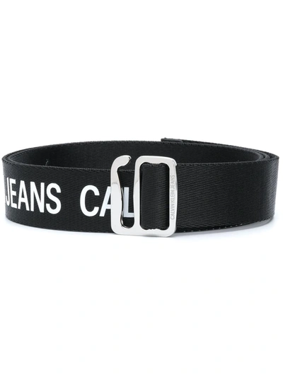 Calvin Klein Jeans Est.1978 Offduty Logo Tape Belt In Black