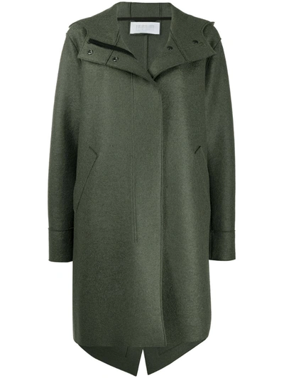 Harris Wharf London Concealed Front Parka In Green