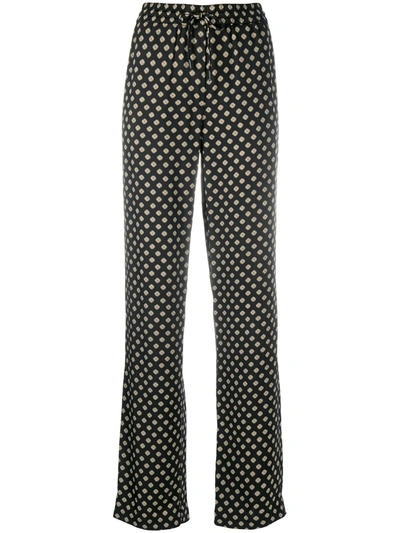 Michael Michael Kors Geometric-print Straight Trousers In Black