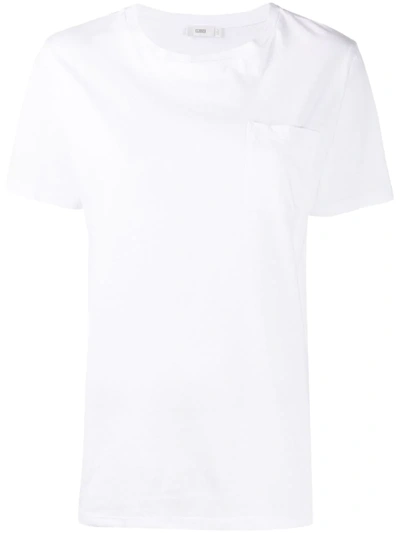 Closed Plain Chest Pocket T-shirt In White