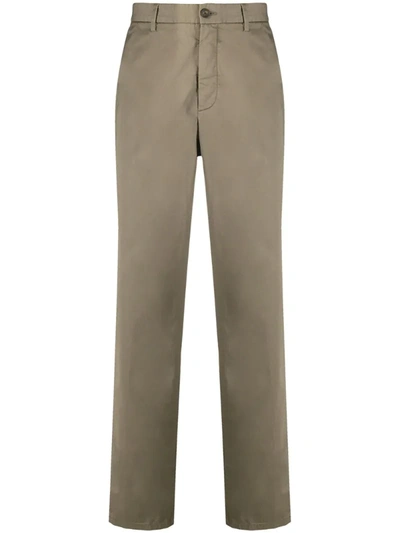 Z Zegna Slim Fit Chinos In Green