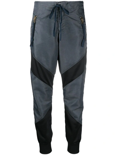 Greg Lauren Striped Workwear Trousers In Blue