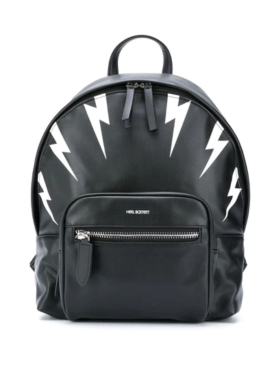 Neil Barrett Kids' Lightning Print Backpack In Black