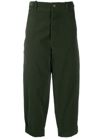 Société Anonyme Cropped Corduroy Trousers In Green