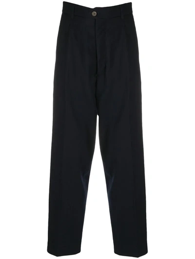 Société Anonyme Pleat-front Trousers In Blue