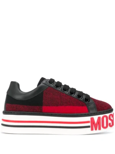 Moschino Platform Low-top Sneakers In Red