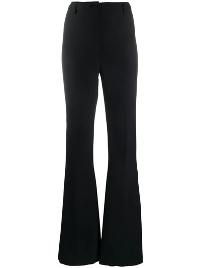 Hebe Studio Fitted-flared Trousers In Black