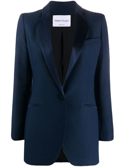 Hebe Studio Fitted Single-breasted Blazer In Blue
