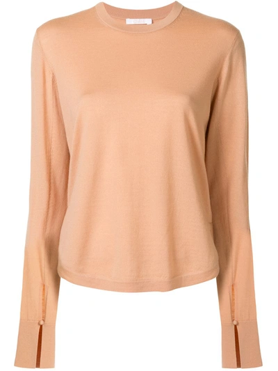Chloé Cut-out Detail Knitted Top In Pink