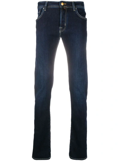 Jacob Cohen Contrast-stitch Skinny Jeans In Blue