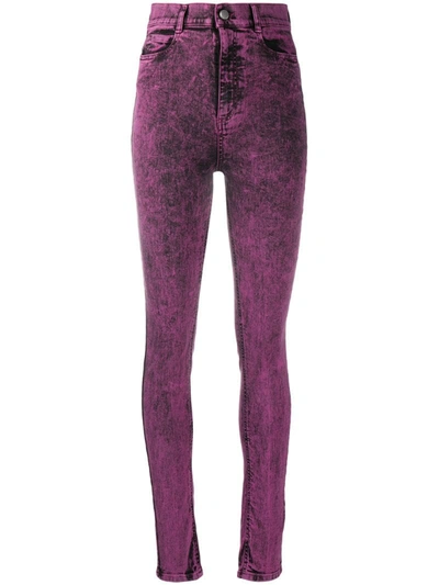 Red Valentino Acid-wash High-rise Jeans In Purple