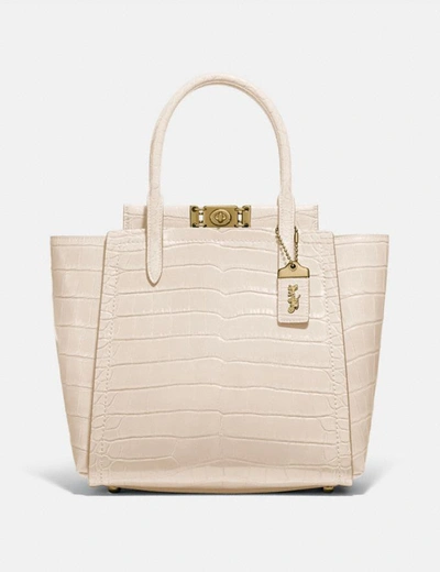 Coach Troupe Tote In Alligator - Women's In Brass/gris