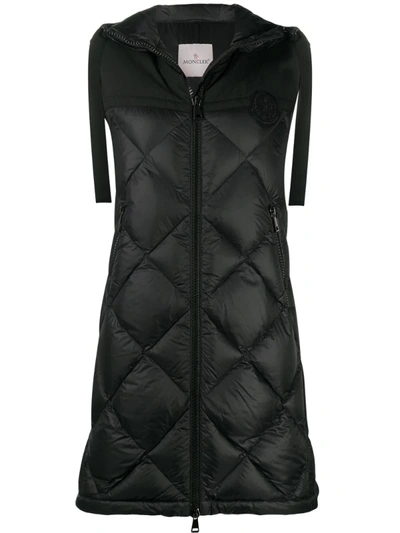 Moncler Ducos Long Vest In Black