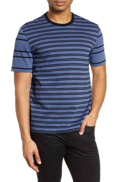 Hugo Boss Tiburt Mixed Stripe T-shirt In Blue