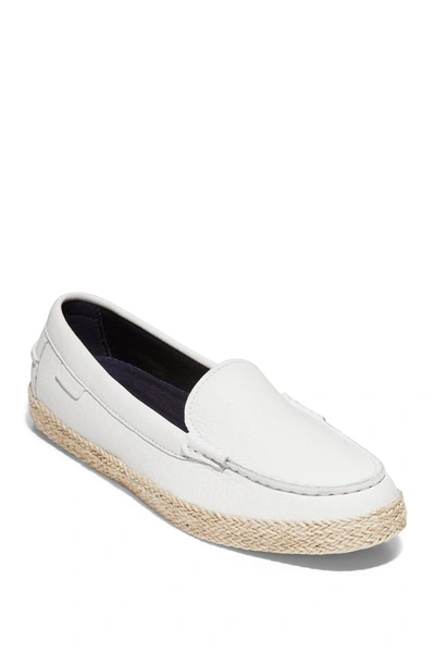 Cole Haan Nantucket Embroidered Espadrille Loafers In Optc Whte