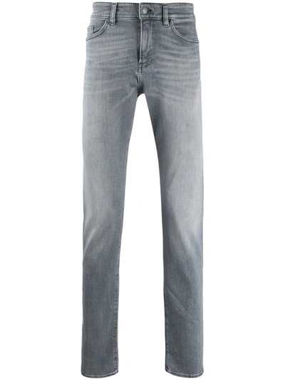 Hugo Boss Delaware Slim-fit Stretch Denim Jeans In Grey