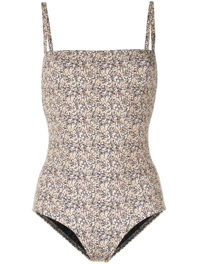 Matteau The Floral Square Maillot Swimsuit In Multicolour