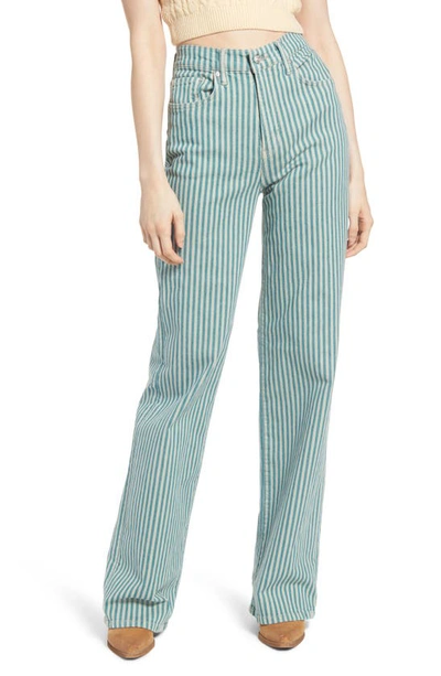 Free People Astoria Wide Leg Jeans In Peppermint Stripe