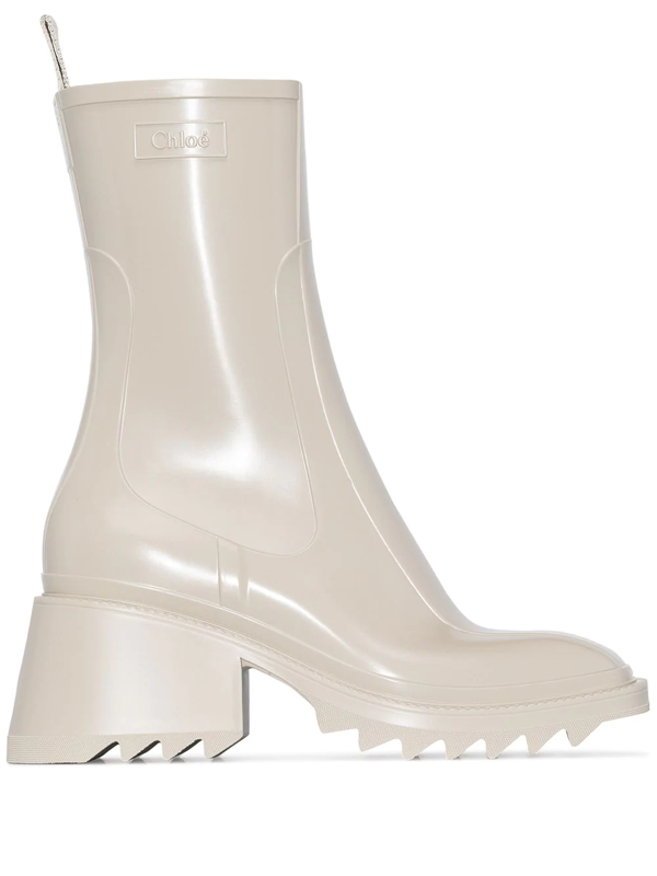 Chloé Rain Boots Betty Pvc Logo Beige In Neutrals | ModeSens