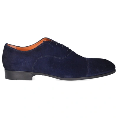 Santoni Business Shoes Oxford 11011 In Blue