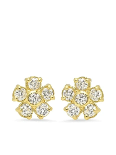 Jennifer Meyer 18kt Yellow Gold Diamond Flower Stud Earrings