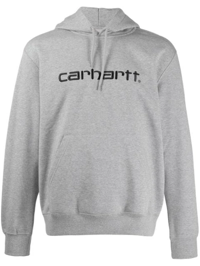 Carhartt Hoodie With Logo Embroidery In Grey,black