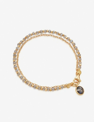 Astley Clarke Biography 18ct Yellow Gold-plated Sterling Silver And Labradorite Bracelet In Brown/yellow Gold