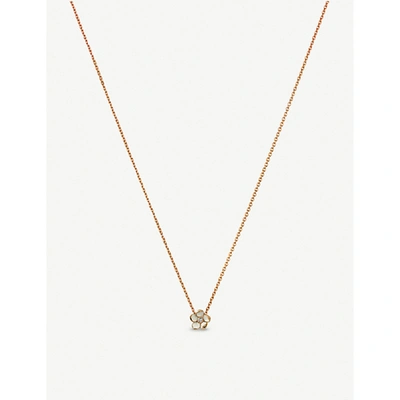 Shaun Leane Rose Gold Plated Vermeil Silver And Diamond Cherry Blossom Pendant Necklace